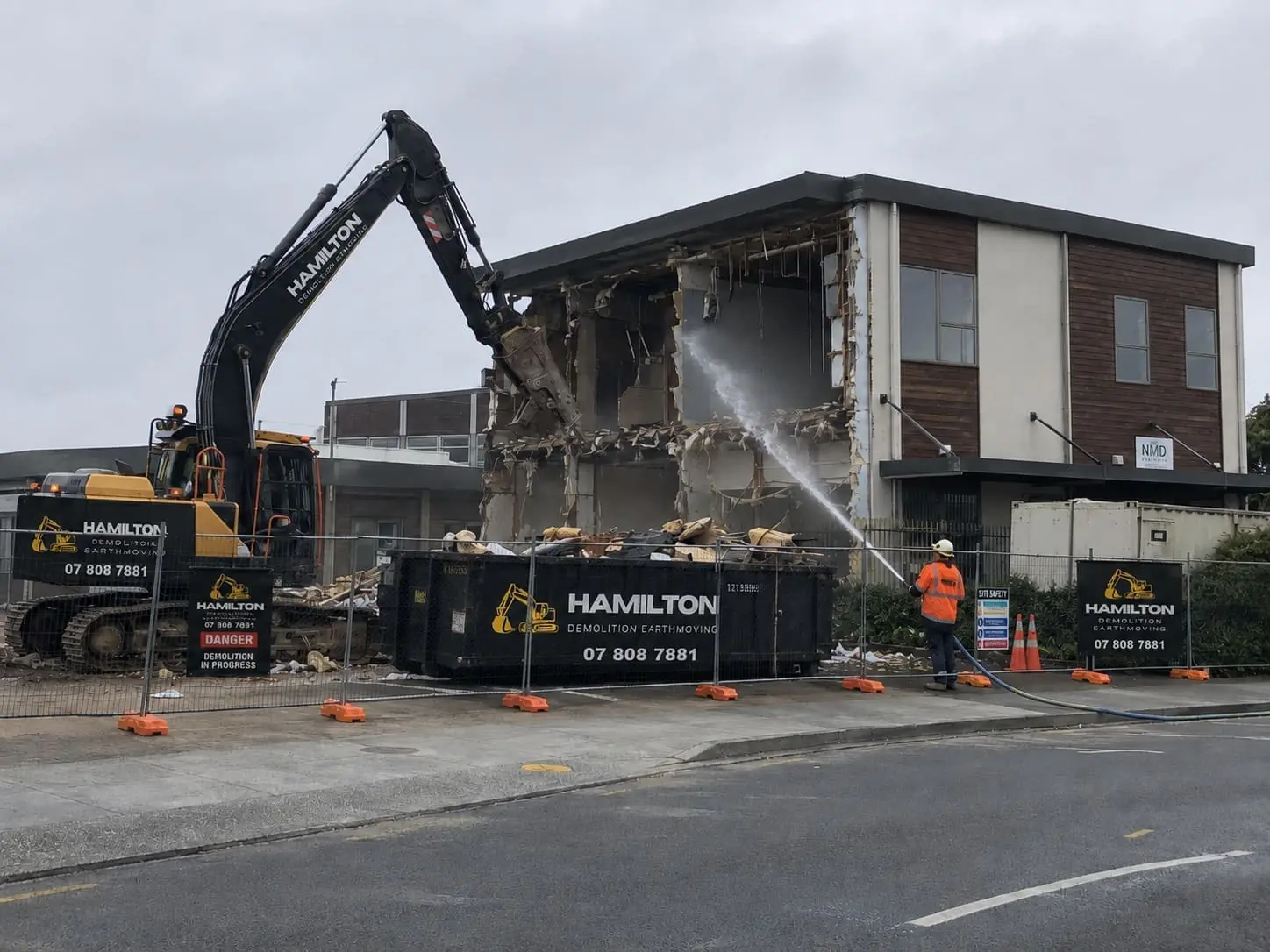 Building demolition in Hamilton